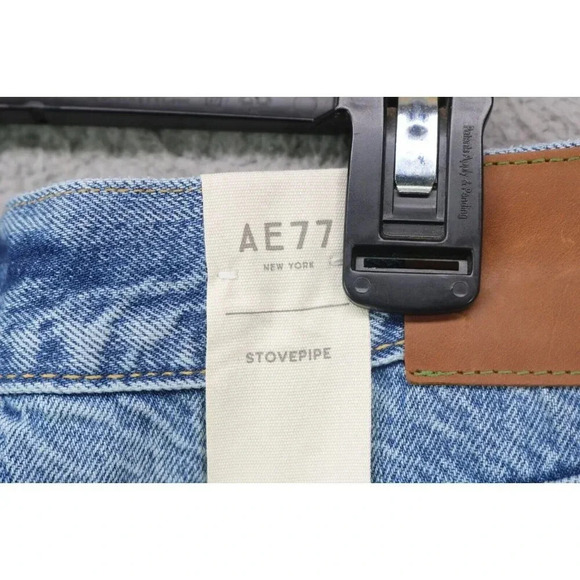 AE77 Stovepipe Jeans-Size 14 Regular-American Eagle-Organic Cotton-Nice - Picture 10 of 12
